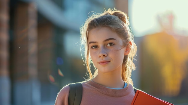 Foto una joven roba una mirada celosa a sus amigas calificaciones perfectas