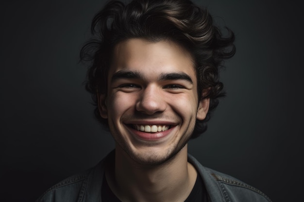 Un joven con una sonrisa en su rostro