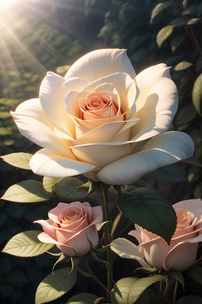 La joven suave con el cabello largo es tan hermosa como una rosa y es un papel tapiz fascinante