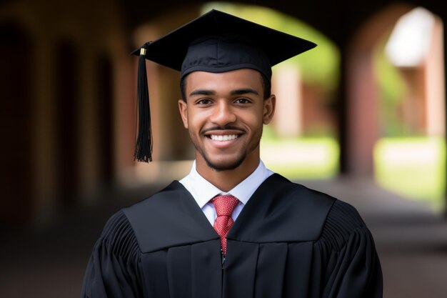 un joven con toga y gorra de graduación