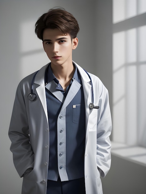 joven con traje de médico composición perfecta ai generativa