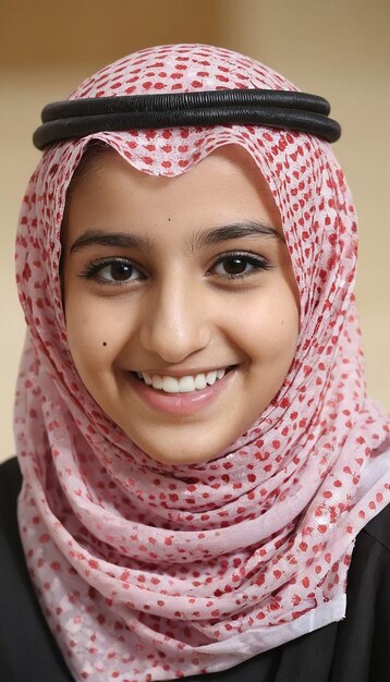Una joven universitaria de Arabia Saudita sonriendo