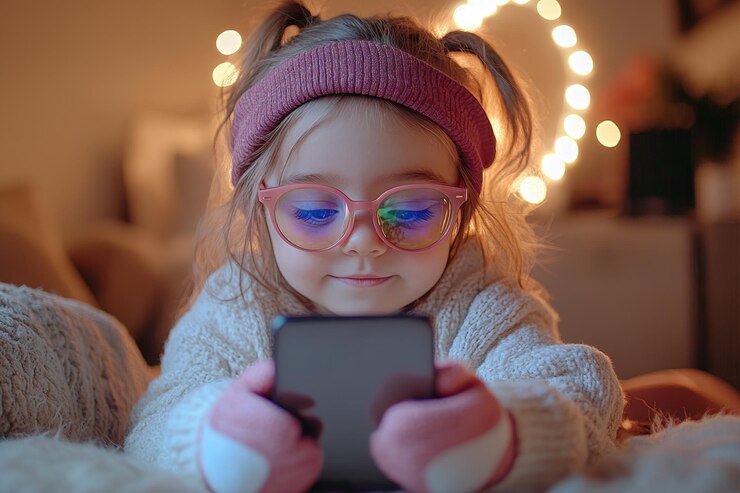 Una joven usando un teléfono inteligente