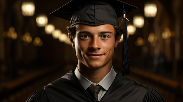 Foto joven en vestido de graduación