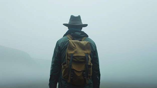 Un joven viajero con una mochila.