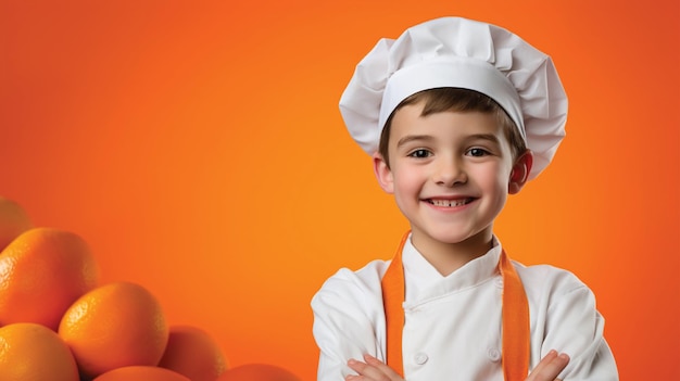 Foto joven vistiendo uniforme de chef