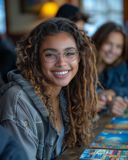 Foto jóvenes adultos con una noche de juegos en casa