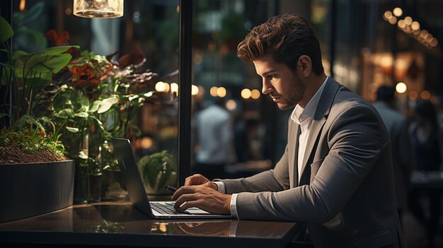 jóvenes hombres de negocios trabajando con latop en la oficina