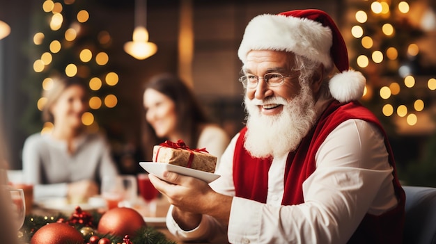 Jóvenes médicos con sombreros de Santa Claus