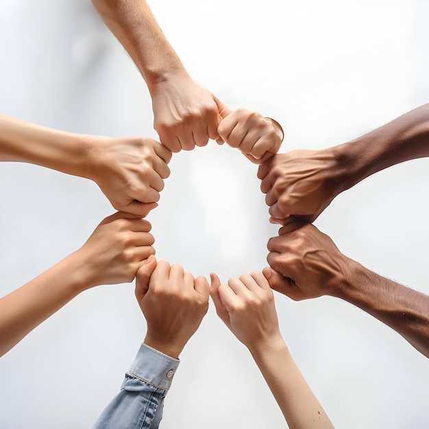 Jóvenes que se dan la mano como símbolo de unidad Feliz día de la amistad