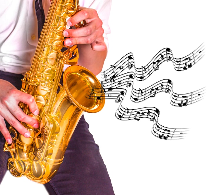 Foto los jóvenes tocando el saxofón de cerca de los hombres tocando el saxofón