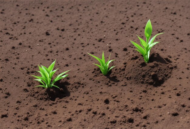 jovens plantas verdes no solo sentindo fresco Ai gerado