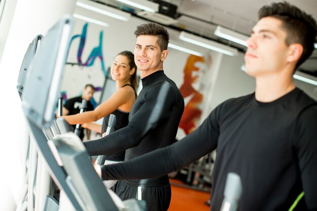 Jovens, treinamento, ginásio