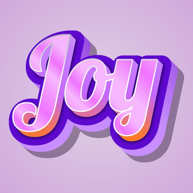Joy tipografia design 3d texto bonito palavra foto de fundo legal jpg