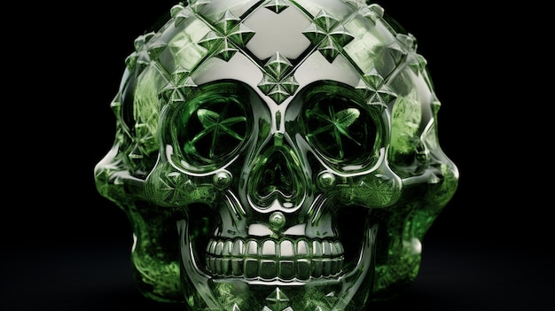 joyas de cráneo verde y cristal