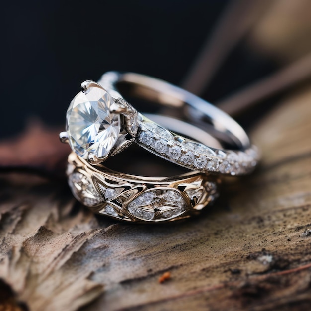 Joyas de novia y anillo de compromiso