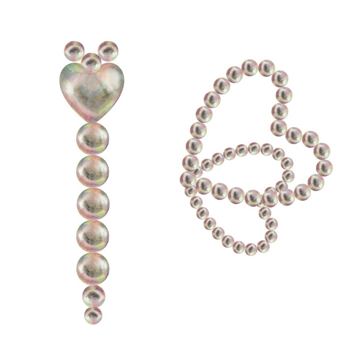 Foto joyas de perlas de acuarela en forma de mariposa de flor de corazón en paleta pastel para bodas
