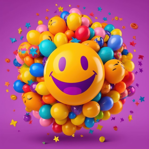 Joyful Emoji Background World Emoji Day e Happy Day Generative Ai