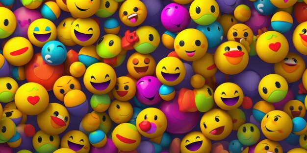 Joyful Emoji Background World Emoji Day e Happy Day Generative Ai