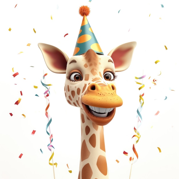 Joyful Giraffe Party Witzige Zeichentrickfiguren für festliche Grußkarten