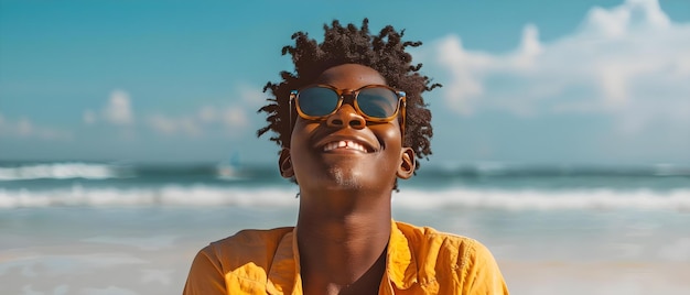 Joyful Youth embraces Sunny Beach Day Konzept Beach Youth Joyful Sunny Day (Glückliche Jugend umarmt den Sonnentag)