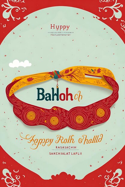 Joyous Raksha Bandhan Vector Grüße mit englischer Typografie und Rakhi Illustration