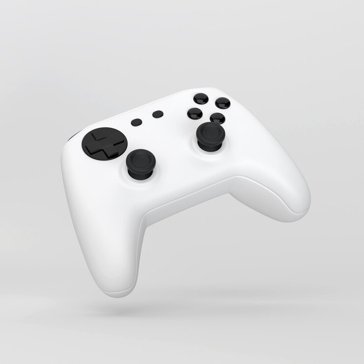 Joystick em uma ilustração clara de background3D