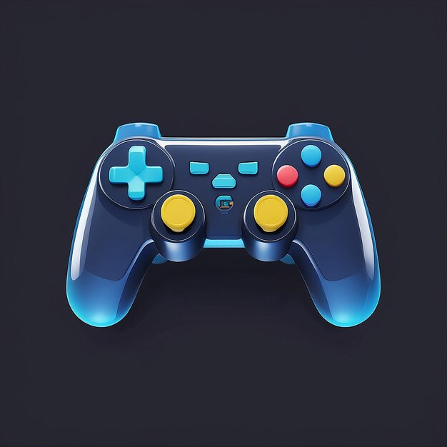 Foto joystick gamepad consola de juegos o controlador de juegos icono vectorial 3d de juegos de computadora estilo minimalista de dibujos animados