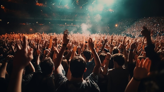 Jubelnde Menge bei einem Rockkonzert