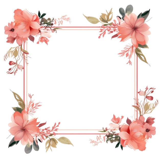 Jubiläums-Rahmendesign, quadratische Blumenkunst, isoliert auf weißem Hintergrund