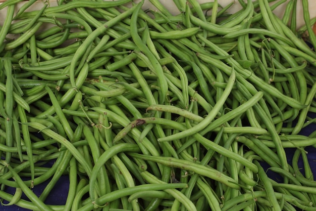 Judías verdes en el mercado