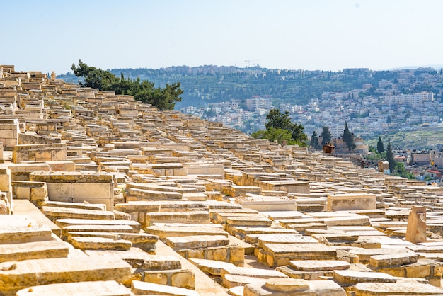 Foto jüdische gräber in jerusalem