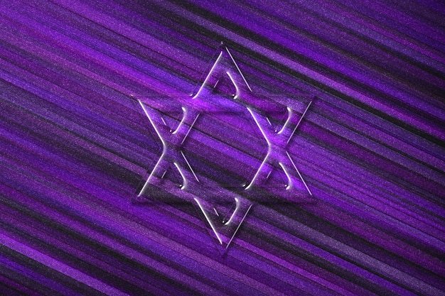 Jüdischer Davidstern Sechszackiger Stern, violetter Hintergrund