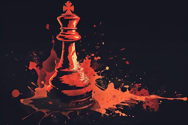 un juego de ajedrez abstracto una reina con forma de dibujos animados ejecutando un poderoso ataque demostrando la versatilidad y el dominio de esta pieza real