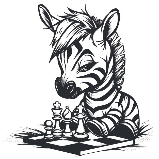 Juego de ajedrez estratégico de rayas y cebras