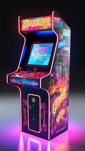 Foto un juego de arcade vintage de los años 80.