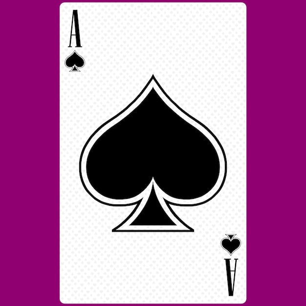 Juego de cartas Ace palo de espadas diseño moderno en blanco y negro Tamaño estándar póquer póquer casino 3D renderizar ilustración 3D