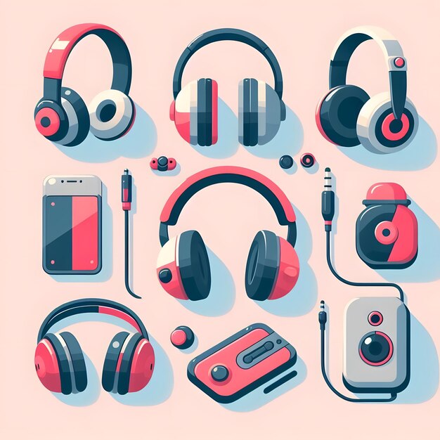 Foto juego de casetes para auriculares