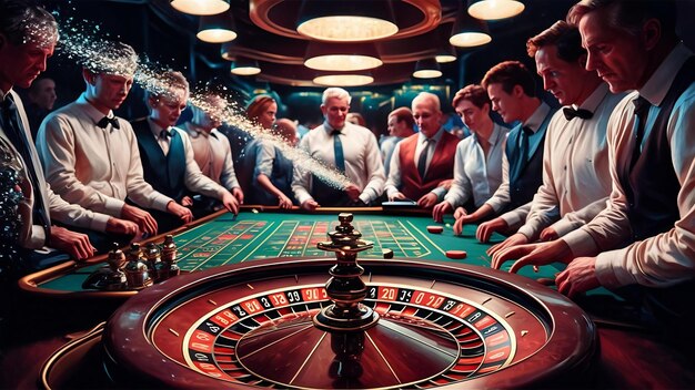 Foto el juego de casino en línea ruleta ai generativo