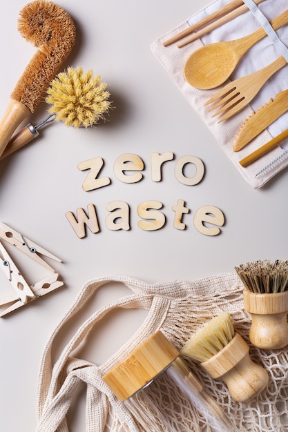 Juego de cero residuos de utensilios de cocina reutilizables y sin plástico