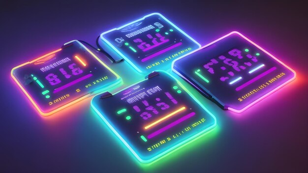 Juego de chips Glowing Tech Marvel Neon Line