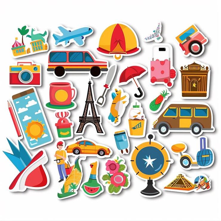 Foto juego de dibujos animados de viaje de verano