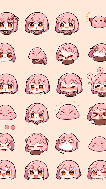 El juego de emoticones de manga