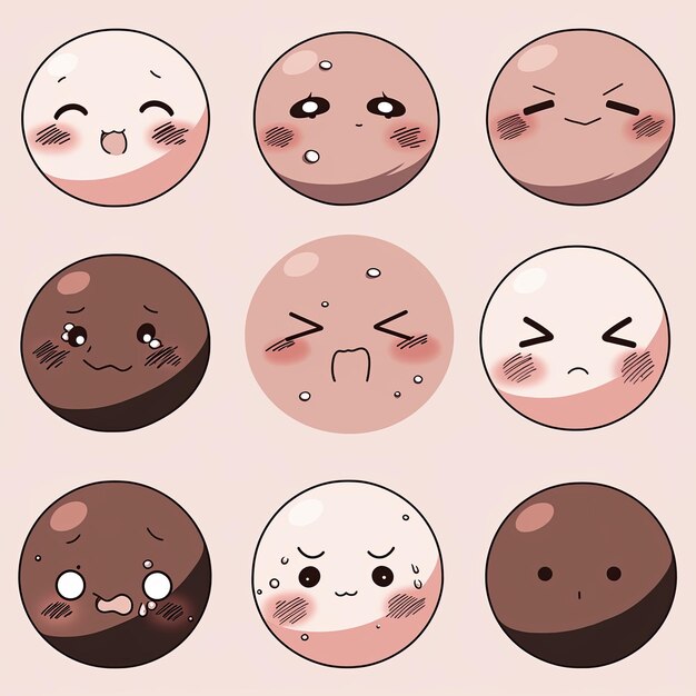 Foto el juego de emoticones de manga