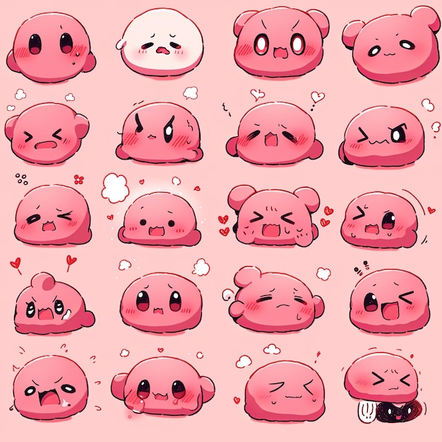 El juego de emoticones de manga