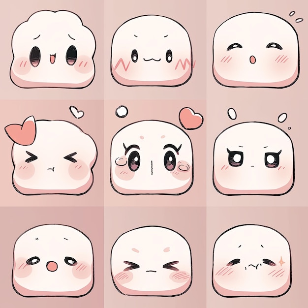 El juego de emoticones de manga