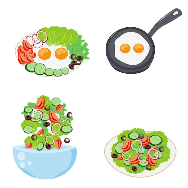 juego de ensaladas frescas