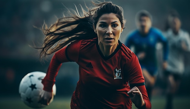 Juego de fútbol femenino en el campo de fútbol Fotografía editorial Juego de partidos de fútbol