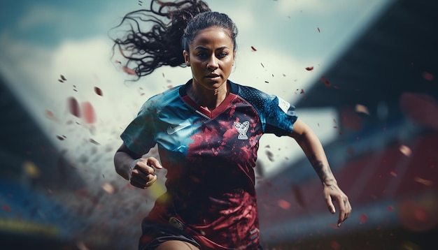 Juego de fútbol femenino en el campo de fútbol Fotografía editorial Juego de partidos de fútbol