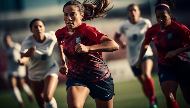 Juego de fútbol femenino en el campo de fútbol Fotografía editorial Juego de partidos de fútbol